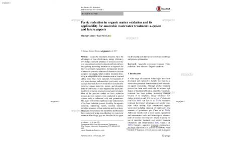 Ferric reduction in organic matter oxidation and its applicability for anaerobic wastewater treatment: a review and future aspects